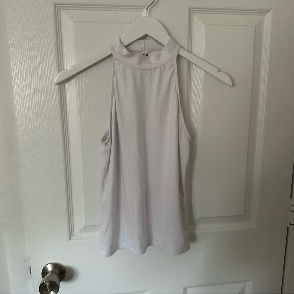 White High Neck Tank Top